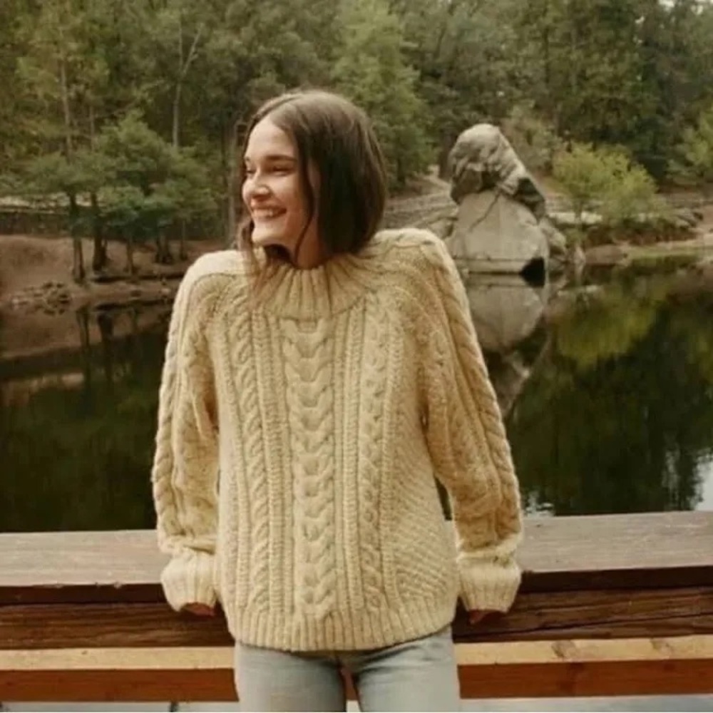 Dôen Serena Sweater in L | NWOT | Cream & confetti alpaca knit